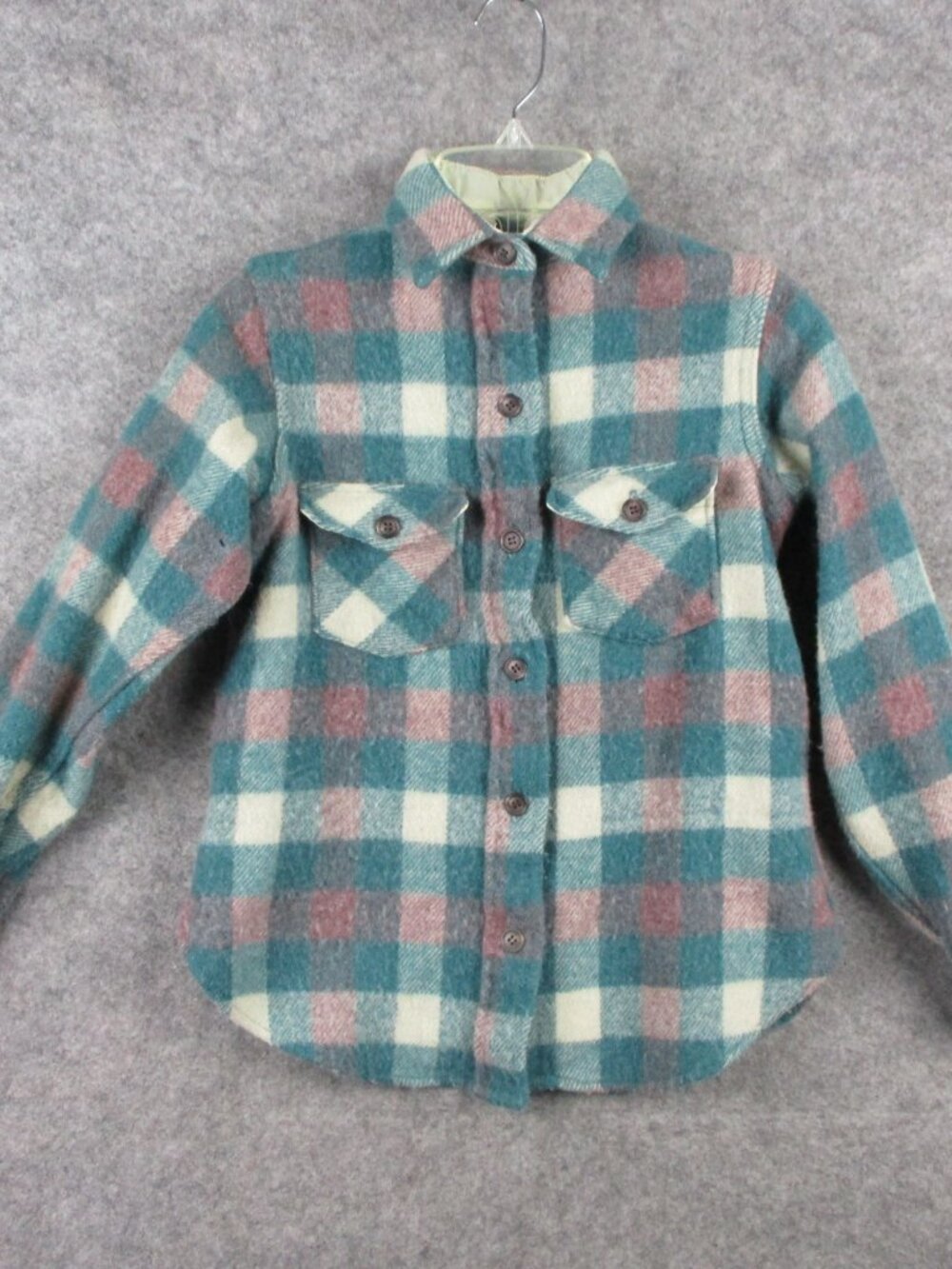 Vintage Woolrich Shirt Jacket women XXS Blue Plaid Shacket wool? Button Western